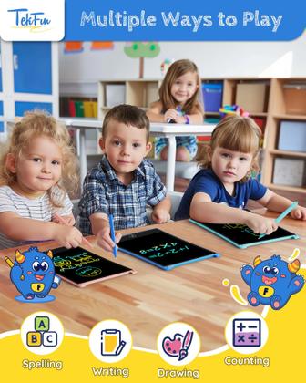 Imagem de Tablet de escrita LCD TEKFUN de 8,5 polegadas, pacote com 2 polegadas para crianças com caneta