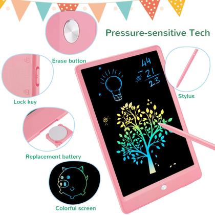 Imagem de Tablet de escrita LCD TEKFUN Doodle Board de 10 polegadas rosa