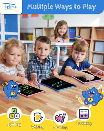Imagem de Tablet de escrita LCD TEKFUN, pacote com 20 polegadas e caneta de 8,5 polegadas para crianças