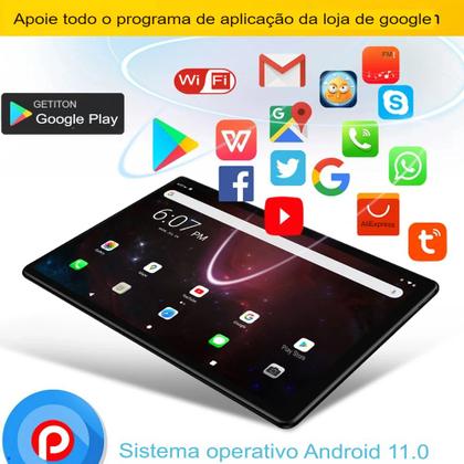 Imagem de Tablet Dual SIM BDF, 10,1 " Dourado Android 11, Bluetooth, Wi-Fi 4GB + 64GB