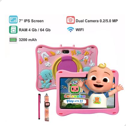 Imagem de Tablet E13rosa infantil barato Capa estojo proteção 64gb