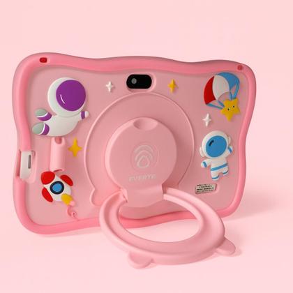 Imagem de Tablet Educativo Infantil Crianças Astronautas Diversão 128GB Tela Colorida Rosa Azul