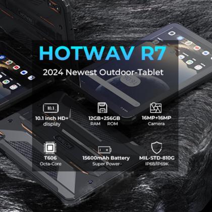 Imagem de Tablet HOTWAV R7 Robusto Android 13 10.1" 12 GB+256 GB 4G/5G cinza