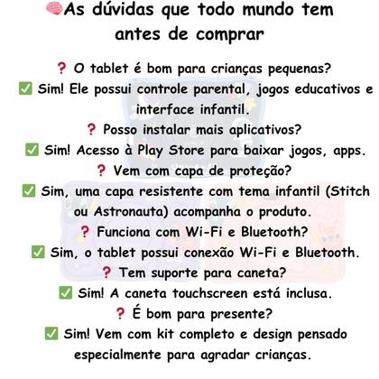 Imagem de Tablet Infantil 6gb128gb Com Jogos, Capa Temática e Caneta Wifi