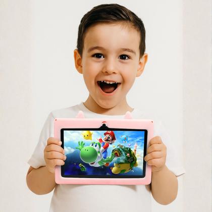 Imagem de Tablet Infantil 7 Pol 64GB 4GB RAM Android 12 Wifi Capa Labubu