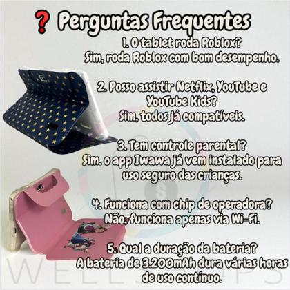 Imagem de Tablet Infantil 7 Polegadas 6GB RAM 64GB  Android 14 com YouTube, YouTube Kids, Netflix, Jogos, Roblox, Free Fire e Capa Protetora