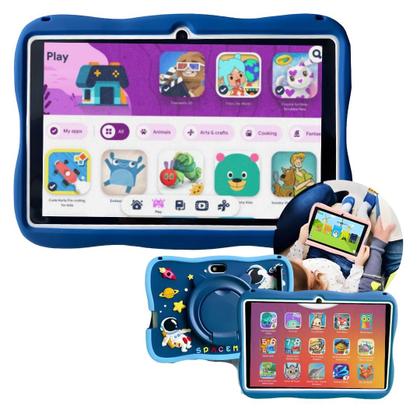 Imagem de Tablet infantil Android 13  tela HD Playstore 64GB + 4GB Ram Wifi 5.0 e Câmera 5MP + Capinha anti queda 