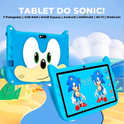 Imagem de Tablet infantil Android 13  tela HD Playstore 64GB + 4GB Ram Wifi 5.0 e Câmera 5MP + Capinha anti queda 