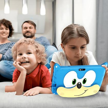 Imagem de Tablet infantil Android 13  tela HD Playstore 64GB + 4GB Ram Wifi 5.0 e Câmera 5MP + Capinha anti queda 