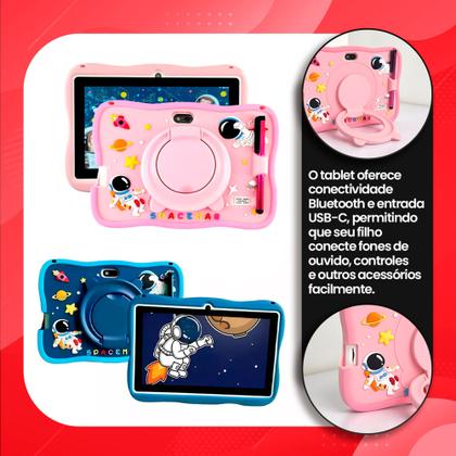 Imagem de Tablet Infantil Android Astronauta Wifi Youtube 64gb 4gb Ram