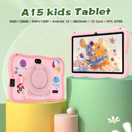 Imagem de Tablet Infantil Astronauta RAM 6GB 128GB Armazenamento 7 Polegadas Educativo com Capa Protetora em Silicone com Android 13.0 e app Controle parental