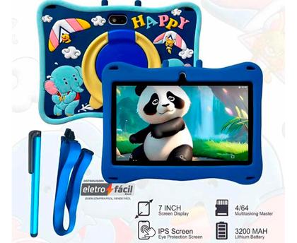 Imagem de Tablet Infantil com Android 13  4GB de RAM, 64GB de armazenamento, WiFi e que Acompanha Maleta  Diversão, Segurança e Aprendizado