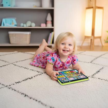 Imagem de Tablet Infantil Educativo Pimpi 150 Atividades Interativas Musical 3 Idiomas com Sons Luzes e Piano
