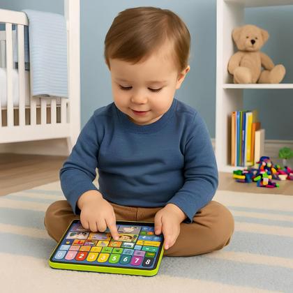Imagem de Tablet Infantil Educativo Pimpi 150 Atividades Interativas Musical 3 Idiomas com Sons Luzes e Piano