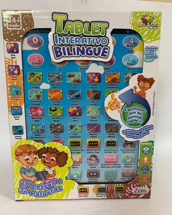 Imagem de Tablet Infantil Interativo Bilíngue 2 Idiomas Criança Brinquedo Educativo Didático