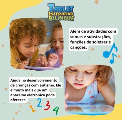 Imagem de Tablet Infantil Interativo Bilíngue 2 Idiomas Criança Brinquedo Educativo Didático