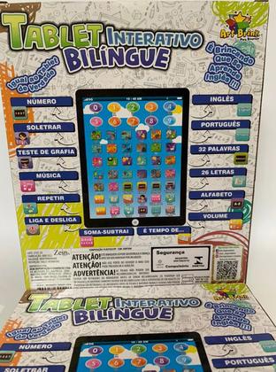 Imagem de Tablet Infantil Interativo Bilíngue 2 Idiomas Criança Brinquedo Educativo Didático