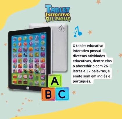 Imagem de Tablet Infantil Interativo Bilíngue 2 Idiomas Criança Brinquedo Educativo Didático