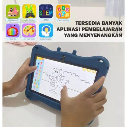 Imagem de Tablet Infantil Kids 6 RAM 128GB Com Bolsa, Caneta, Capa Protetora em Silicone Android 13.0 Aplicativo Controle Parental e Jogos
