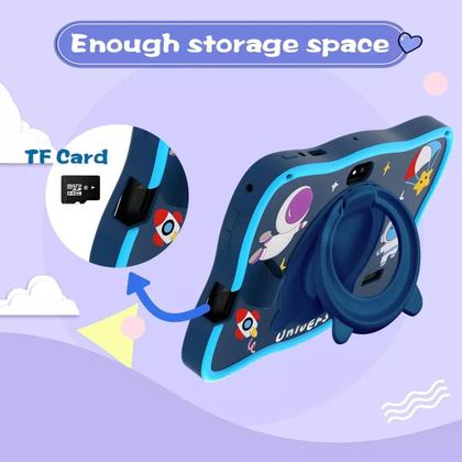 Imagem de Tablet Infantil Kids Astronauta SISTEMA ANDROID 13 6GB RAM 128GB Com Capa Película Caneta Acessórios com Aplicativo Controle Parental