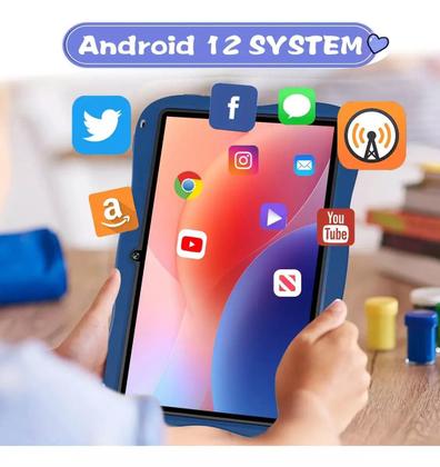 Imagem de Tablet Infantil Kids Astronauta SISTEMA ANDROID 13 6GB RAM 128GB Com Capa Película Caneta Acessórios com Aplicativo Controle Parental