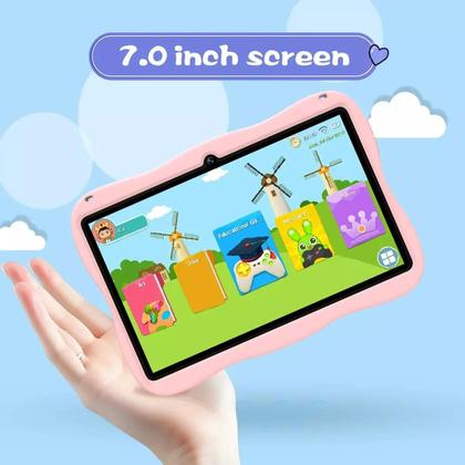 Imagem de Tablet Infantil Kids Astronauta SISTEMA ANDROID 13 6GB RAM 128GB Com Capa Película Caneta Acessórios com Aplicativo Controle Parental