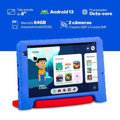 Imagem de Tablet Infantil Mickey Wi-fi 6GB RAM 64GB Tela 8 Pol. Android 13 Octa-core Multi - NB438