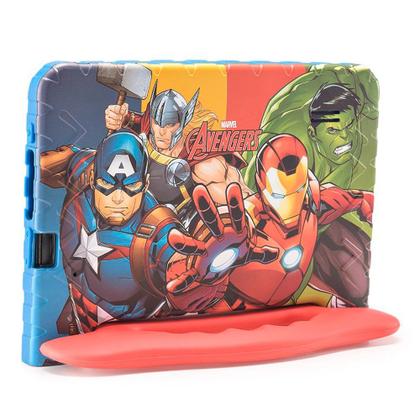 Imagem de Tablet Infantil Multilaser Marvel Avengers NB417 Azul Vermelho para Criança 64GB Quad-Core 4GB RAM