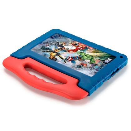 Imagem de Tablet Infantil Multilaser Marvel Avengers NB417 Azul Vermelho para Criança 64GB Quad-Core 4GB RAM