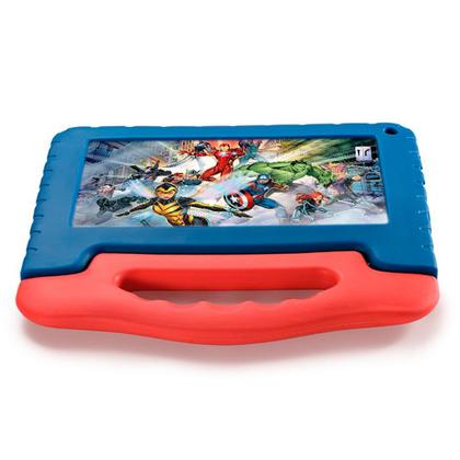Imagem de Tablet Infantil Multilaser Marvel Avengers NB417 Azul Vermelho para Criança 64GB Quad-Core 4GB RAM