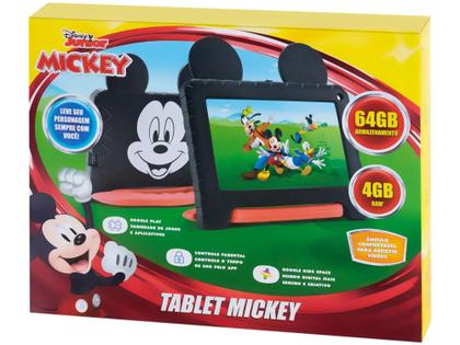 Imagem de Tablet Infantil Multilaser Mickey 64GB - 4GB RAM Android 13 Go Edition Quad Core Wi-Fi