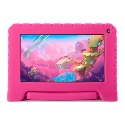 Imagem de Tablet Infantil Multilaser NB379 Rosa Kid Pad Capa de Silicone 32GB Para Criança Youtube Netflix