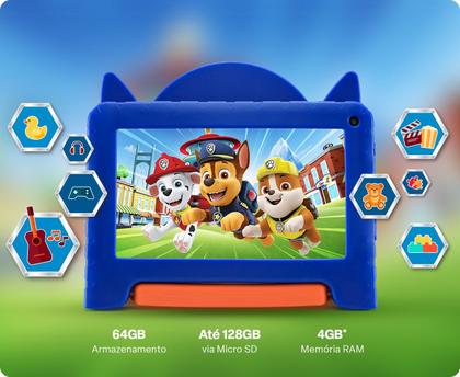 Imagem de Tablet Infantil Patrulha Canina Chase 64GB 4GB Com Pelicula