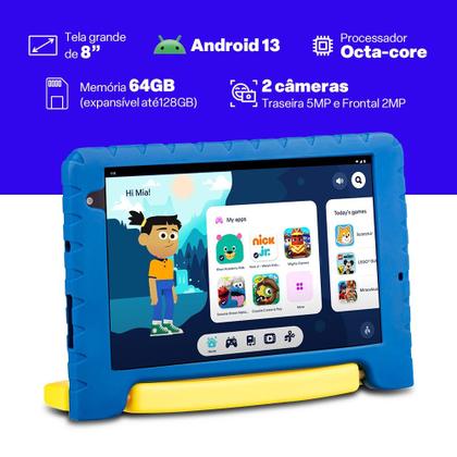 Imagem de Tablet Infantil Patrulha Canina Wi-fi 6GB RAM 64GB Tela 8 Pol. Android 13 Octa-core Multi - NB440