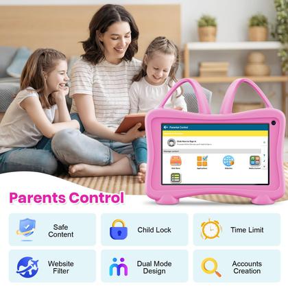 Imagem de Tablet infantil Trayoo de 7 polegadas com WiFi, YouTube, câmera dupla Android 11