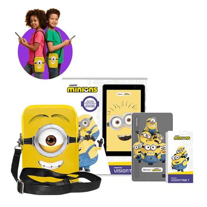 Imagem de Tablet infantil Vision TAB 7 Minions + Capa e Bolsa Octa-Core 64GB 3GB RAM Android 14 Go Wi-Fi Positivo