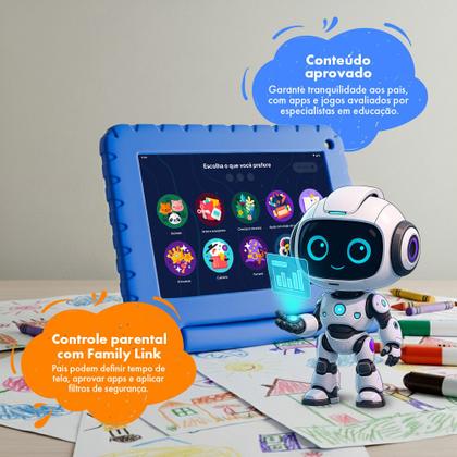 Imagem de Tablet Kid Pad 7 pol Quad Core 64GB 4GB RAM Android 13 Azul Multi - NB410
