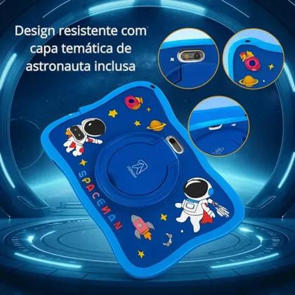 Imagem de Tablet Kids Infantil Android Play Wi-fi E Youtb + Capa Azul