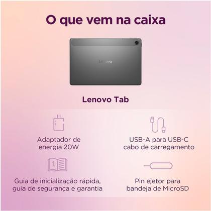 Imagem de Tablet Lenovo Tab Cinza com 10.1", Wi-Fi, Android 14, Processador Octa-Core e 64GB