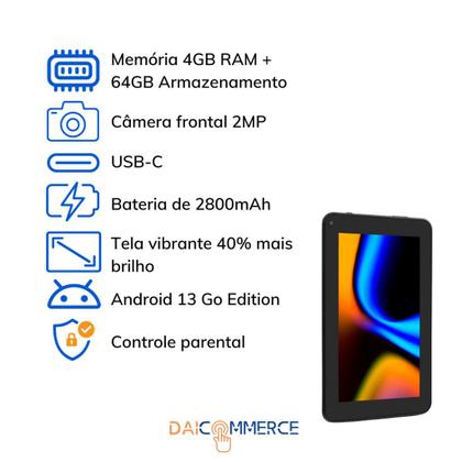Imagem de Tablet M7 WI-FI Multilaser 64GB 4GB RAM + Capa com Teclado 7 polegadas