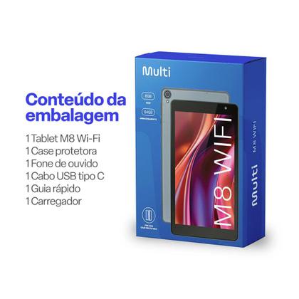Imagem de Tablet M8 Multi Wi-fi 64GB Tela 8 Pol 6GB RAM Android 13 Octa-Core - NB426