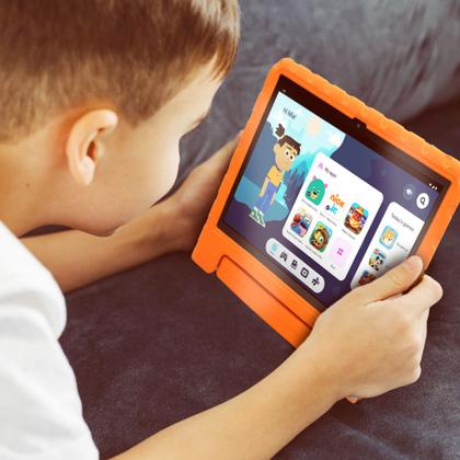 Imagem de Tablet Multi Kid Pad Laranja 10.1 pol 6GB RAM 128GB Android 13 Quad Core + Case + Wi-fi - NB425
