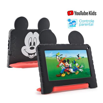 Imagem de Tablet Multi Mickey com Controle Parental 7 pol 4GB RAM 64GB Android 13 Quad Core + Case + Wi-fi - NB413
