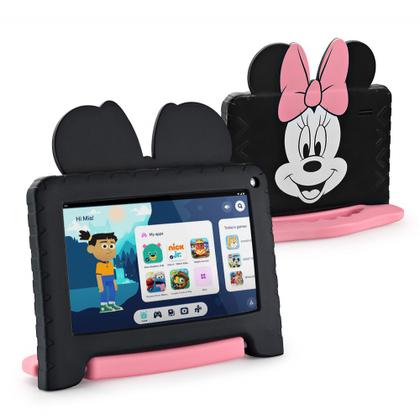 Imagem de Tablet Multi Minnie com Controle Parental 7 pol 4GB RAM 64GB Android 13 Quad Core + Case + Wi-fi - NB414