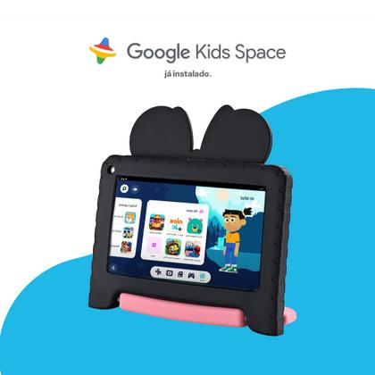 Imagem de Tablet Multi Minnie com Controle Parental 7 pol 4GB RAM 64GB Android 13 Quad Core + Case + Wi-fi - NB414