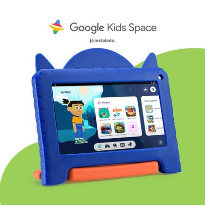 Imagem de Tablet Multi Patrulha Canina Chase com Controle Parental 7 pol 4GB RAM 64GB Android 13 Quad Core + Case + Wi-fi - NB421