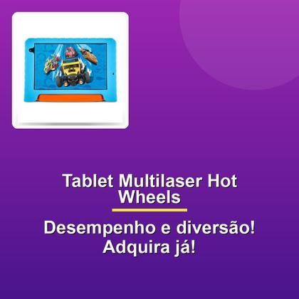 Imagem de Tablet Multilaser Hot Wheels M8 Wifi 4/64GB NB435