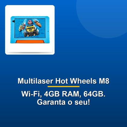 Imagem de Tablet Multilaser Hot Wheels M8 Wifi 4/64GB NB435
