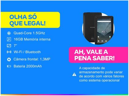 Imagem de Tablet NB316 M7S Go 16GB 7 Polegadas Multilaser