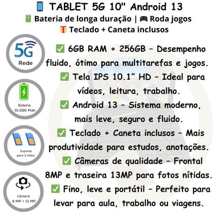 Imagem de Tablet Pc Android 13 6gb Ram 256gb Teclado E Caneta 5g